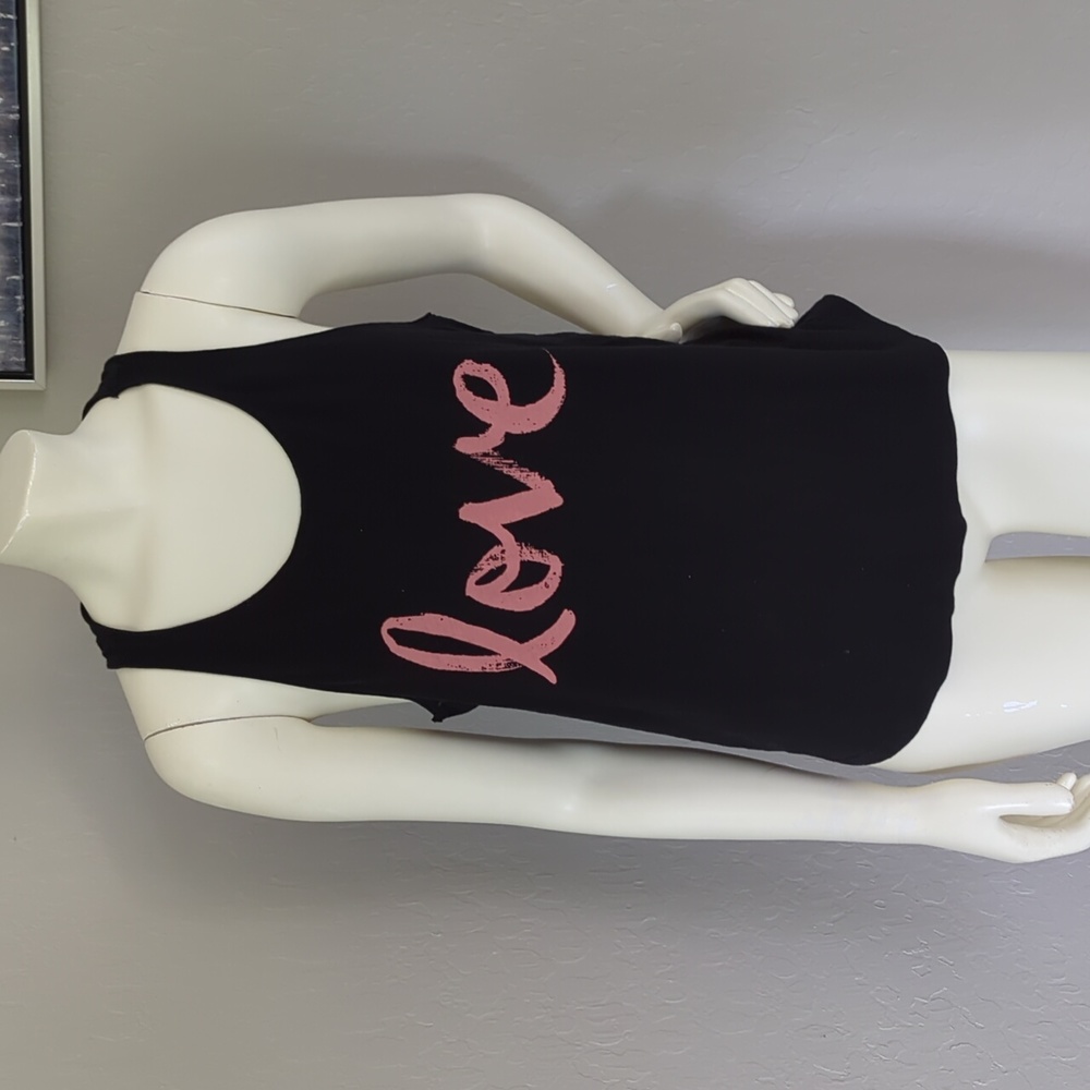 Made for Change KK Intl Black Tank Top with "Love" Script Tank Top Racerback